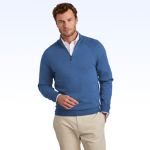 BROOKS BROTHERS COTTON STRETCH 1/4 ZIP SWEATER